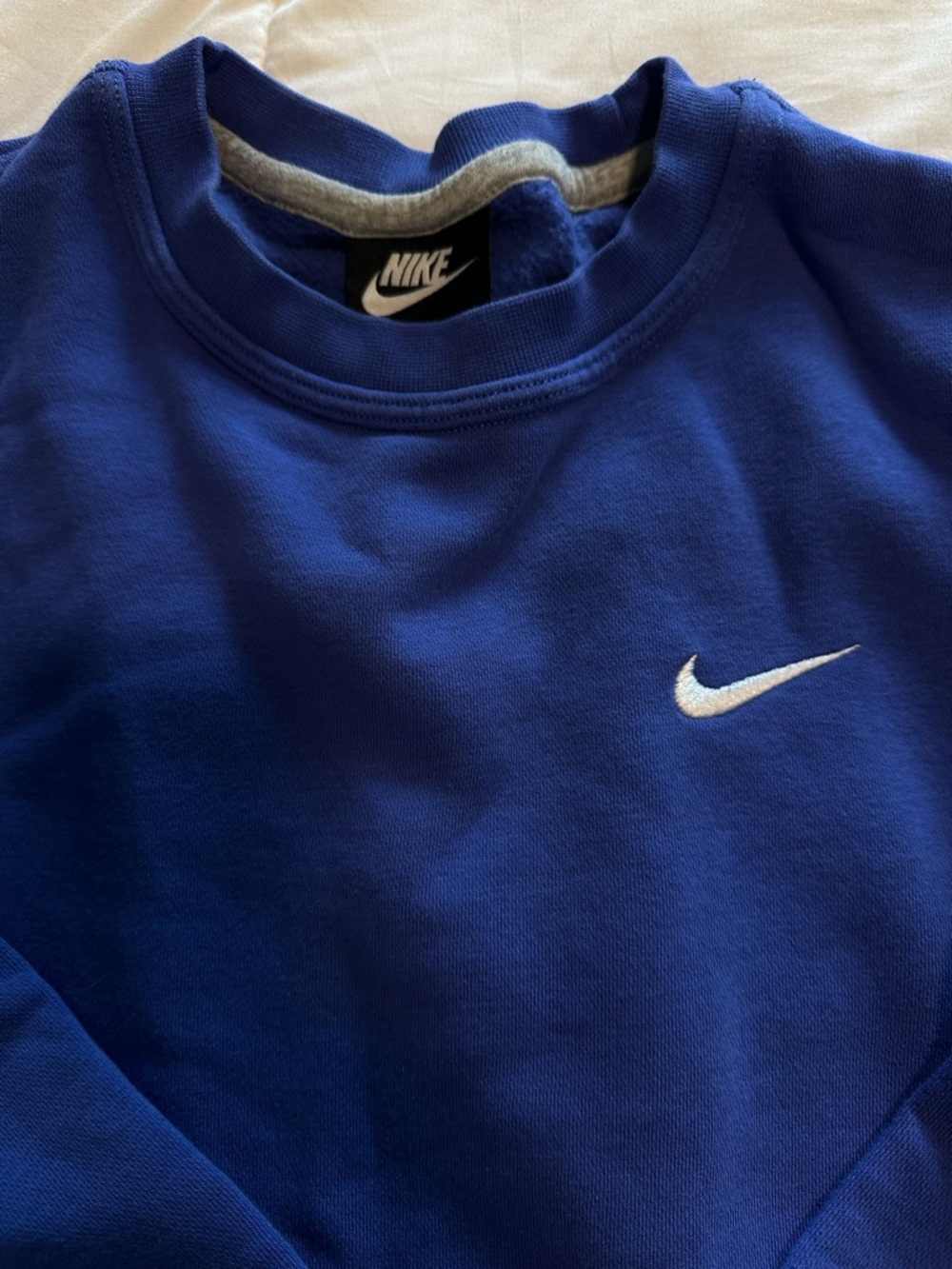 Nike Blue Crewneck Sweatshirt with White Swoosh